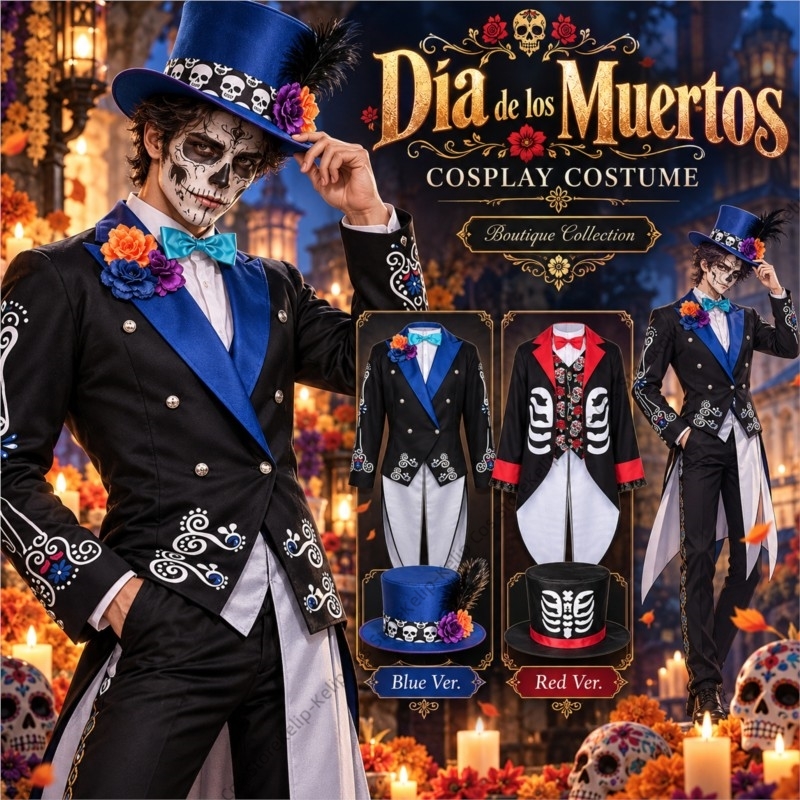 Anime Cosplay Couple - Día de los Muertos Paar-Cosplay-Kostüm mit
