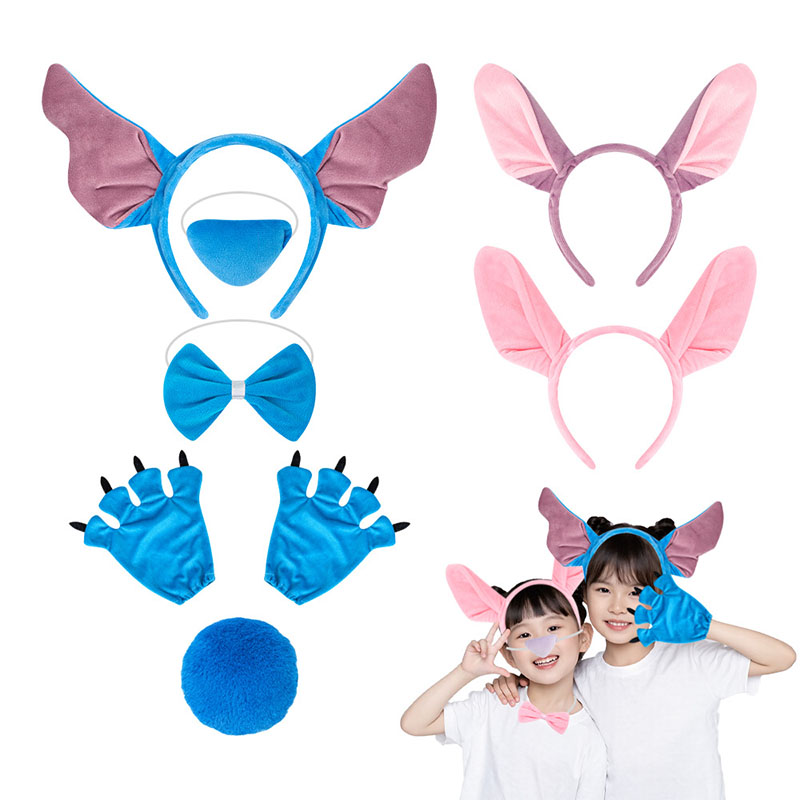 Anime Cosplay Blue Hair - Stitttches Engel-Stirnband, multifunktional, für Kinder, niedliches